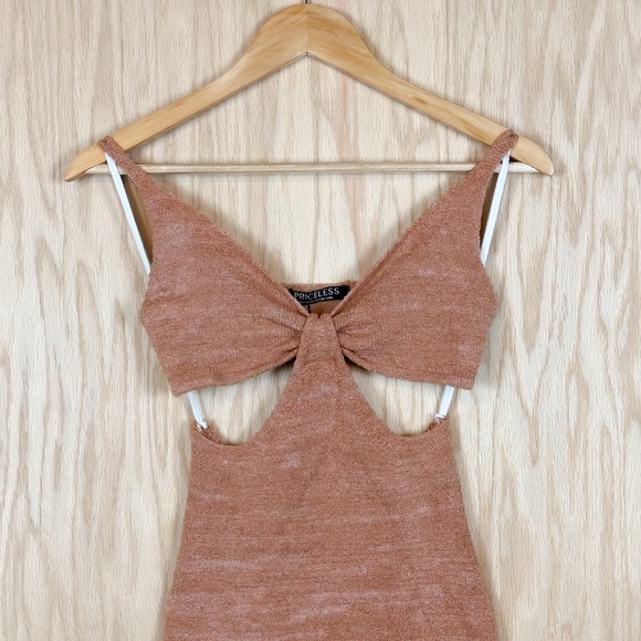 Priceless Rust Knit Cutout Bodycon Dress - Picture 3 of 9